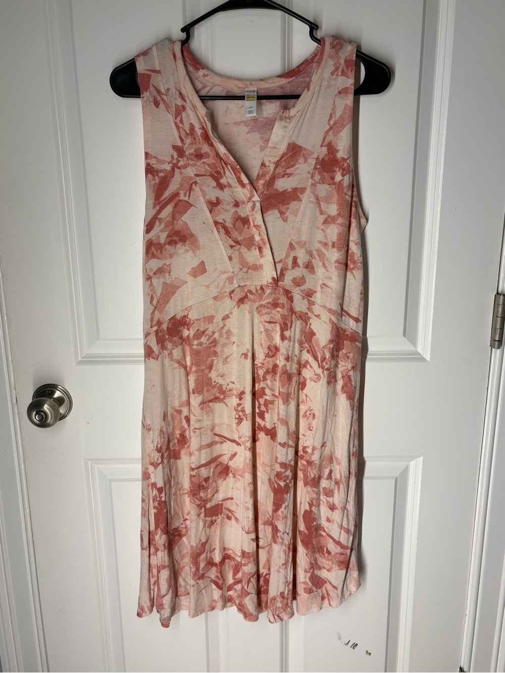 Summer Boho Resortwear Lole Cream Midi Dress with Dusty Rose Floral Print